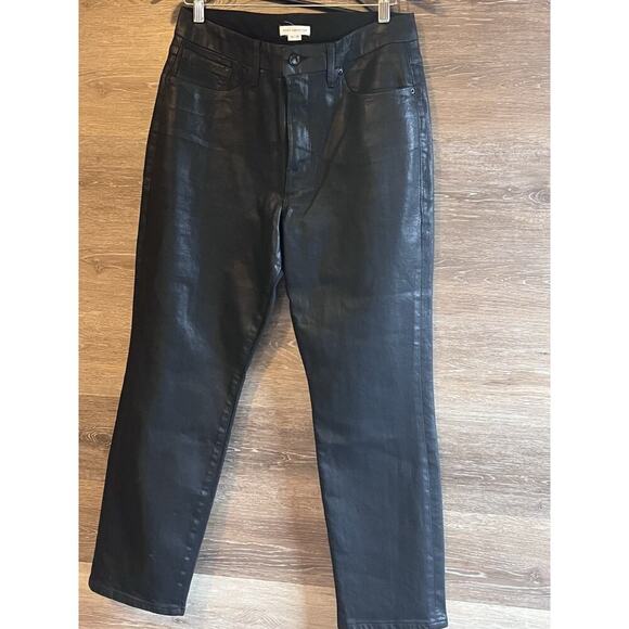 Good American GOOD CLASSIC Slim Straight Jeans GC046T Sz 14/32 Inseam 28" Black - Picture 1 of 9